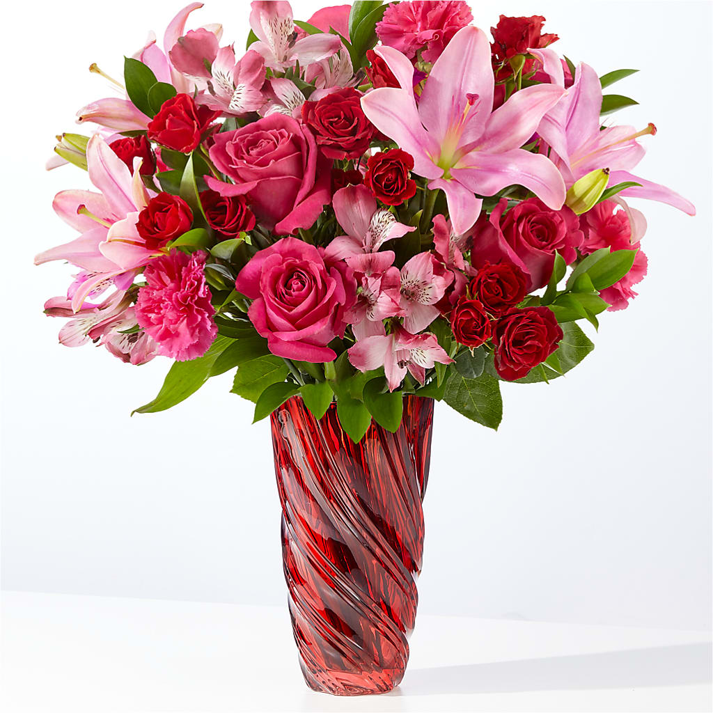 In Love Bouquet with Luxe Swirl Vase – BELKY'S FLORIST, Rock Hill SC