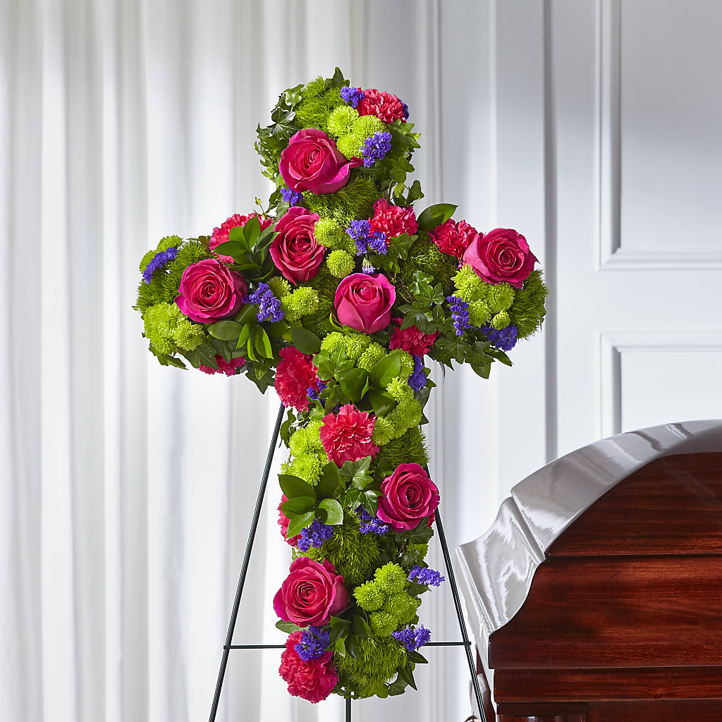 Tribute Rose Floral Cross – BELKY'S FLORIST, Rock Hill SC
