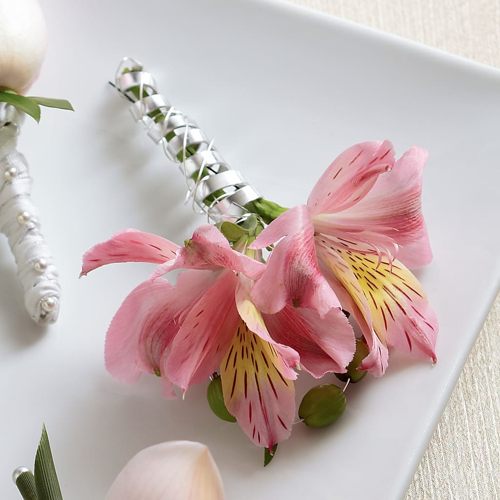 Pink Peruvian Lily Boutonniere – BELKY'S FLORIST, Rock Hill SC