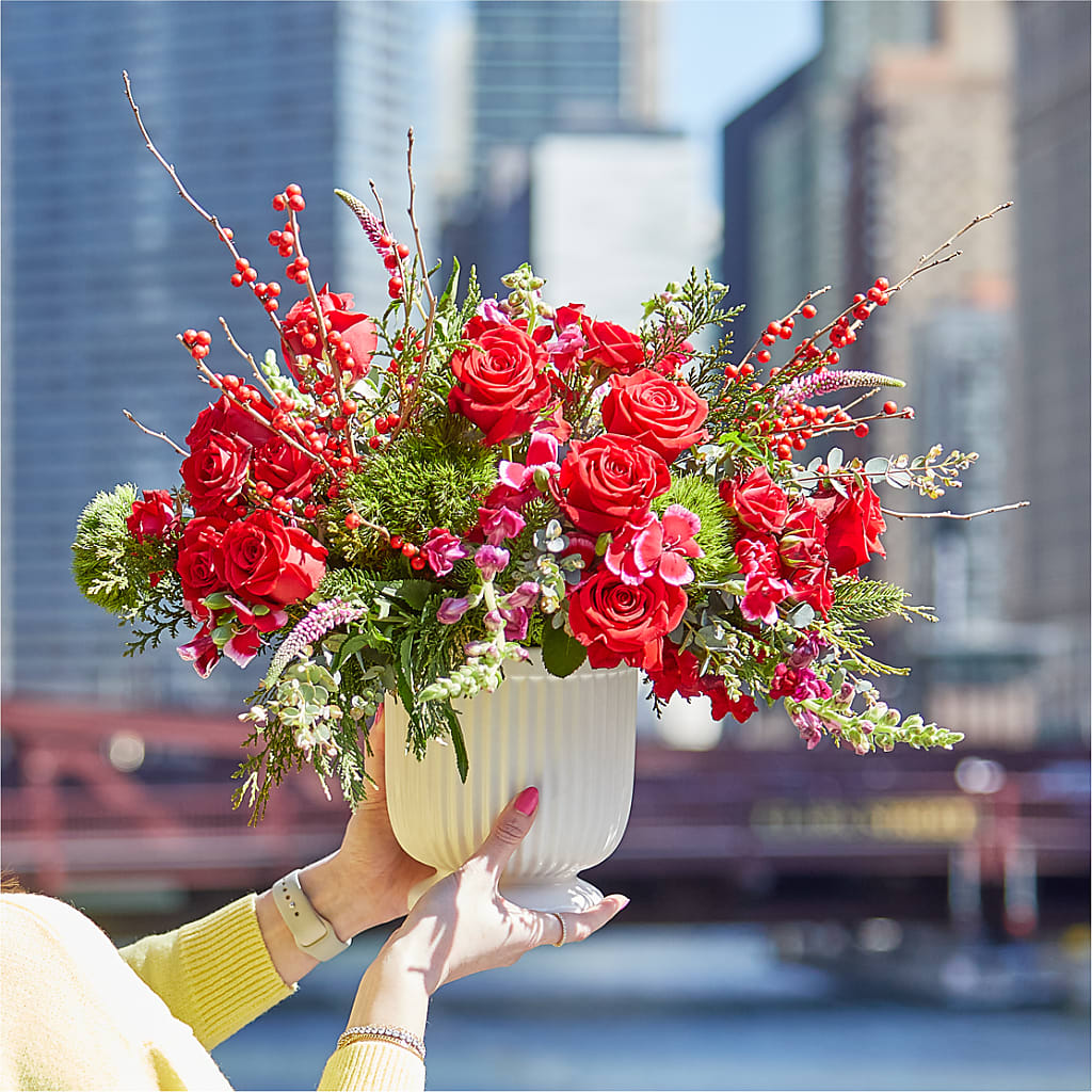 Big Red Bow Bouquet – BELKY'S FLORIST, Rock Hill SC