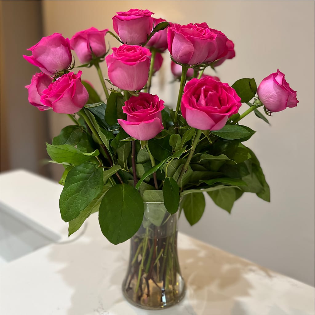 Long Stem Pink Rose Bouquet – BELKY'S FLORIST, Rock Hill SC