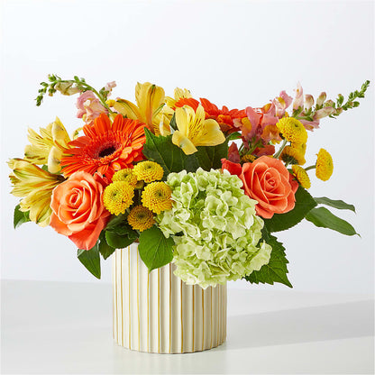 Autumn Sunshine Bouquet with Ivory Vase – BELKY'S FLORIST, Rock Hill SC