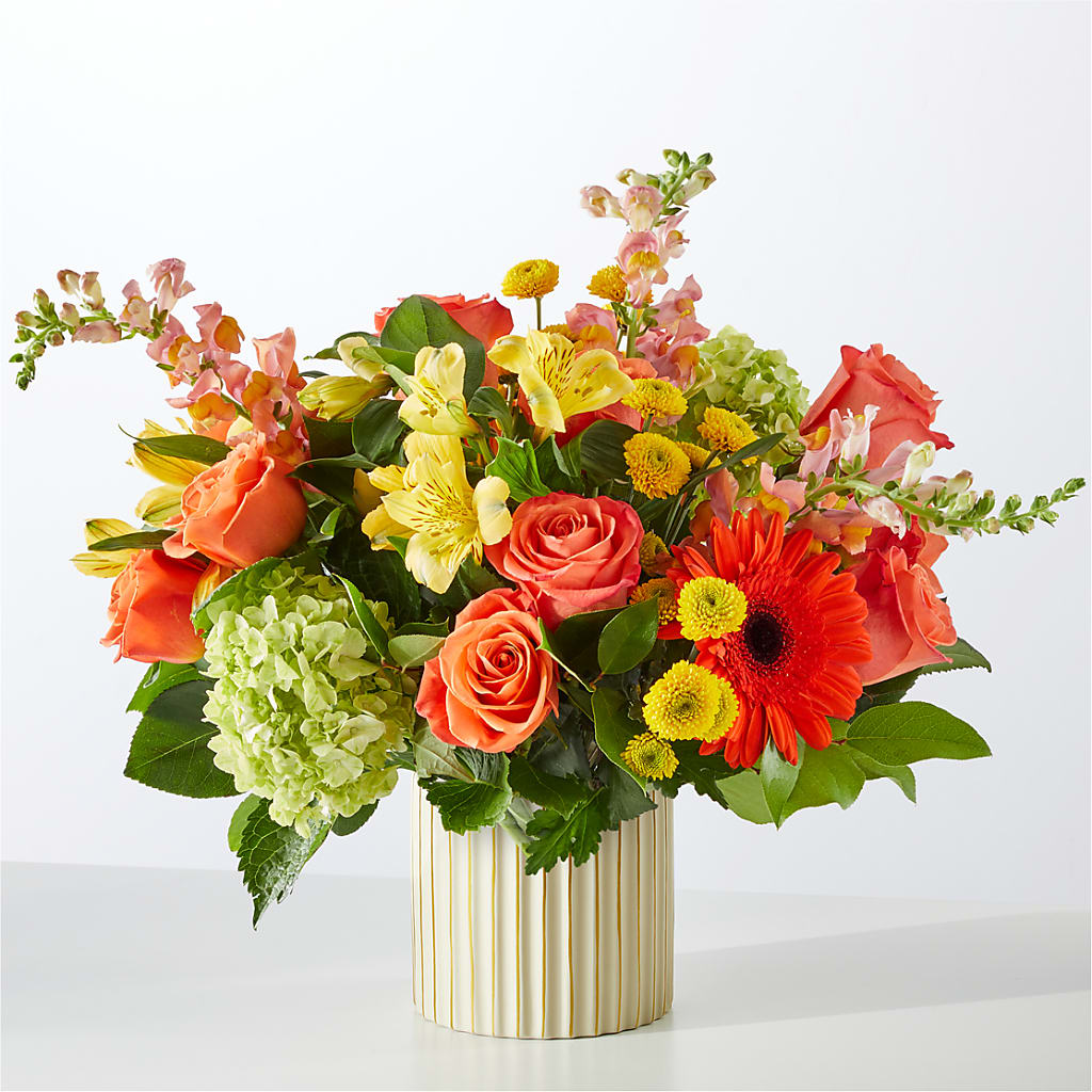 Autumn Sunshine Bouquet with Ivory Vase – BELKY'S FLORIST, Rock Hill SC