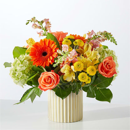 Autumn Sunshine Bouquet with Ivory Vase – BELKY'S FLORIST, Rock Hill SC